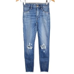 American Eagle Size 00 Short Women Jeans Hi-Rise High Jegging Stretch Sateen AEO